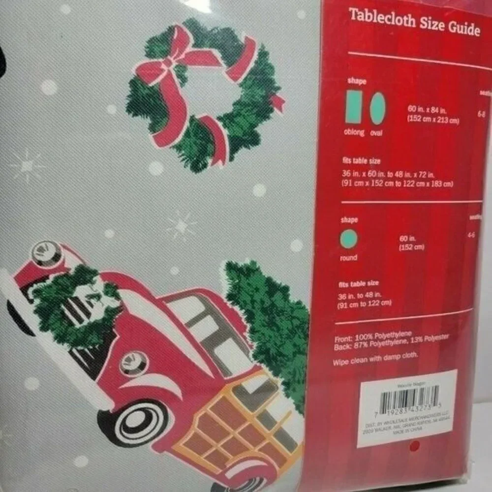 Christmas Vinyl Tablecloth 60